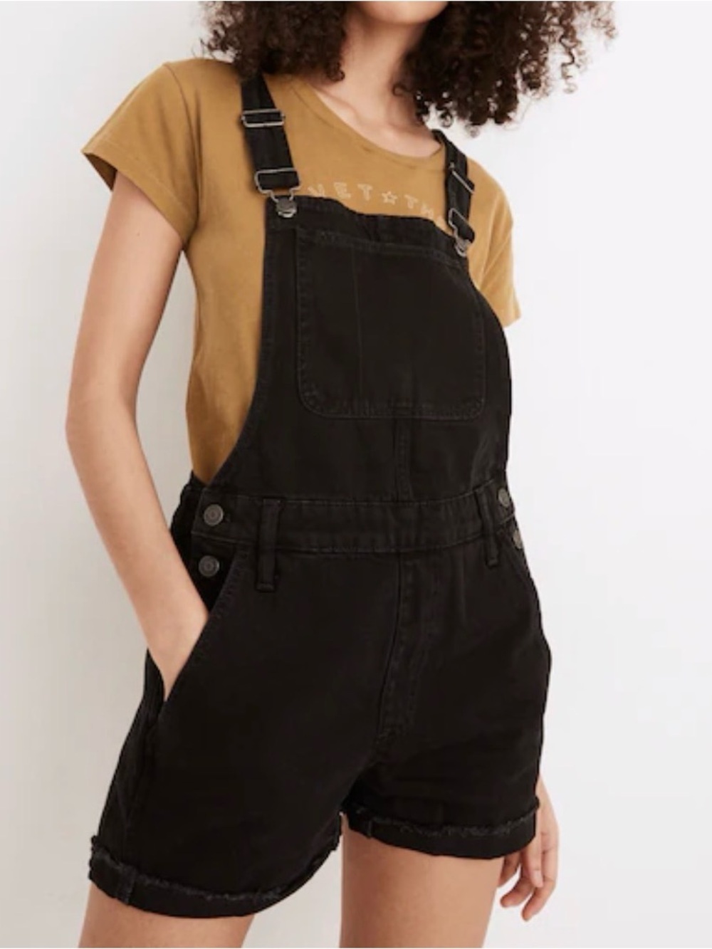 MADEWELL ADIRONDACK WASHED BLACK DENIM SHORT OVERALLS WOMENS SZ XXS